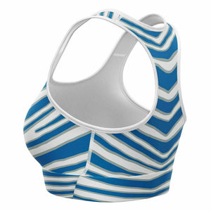 Detroit Zebra Stripe Sports Bra