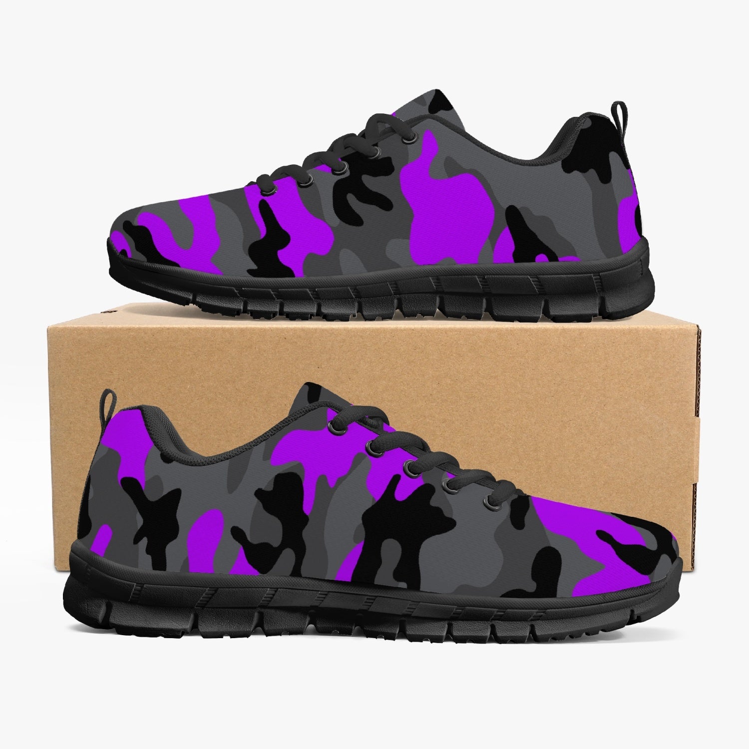 Black Purple Camo Sneakers