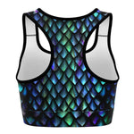 Women's Mother Of Dragons Iridescent Athletic Sports Bra Back