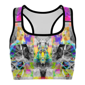 Women's Scrambled Digital TV Signal Athletic Sports Bra