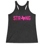 Women's Black Pink Texas State Strong Fitness Gym Racerback Tank Top