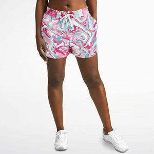 Pink Marble Running Shorts