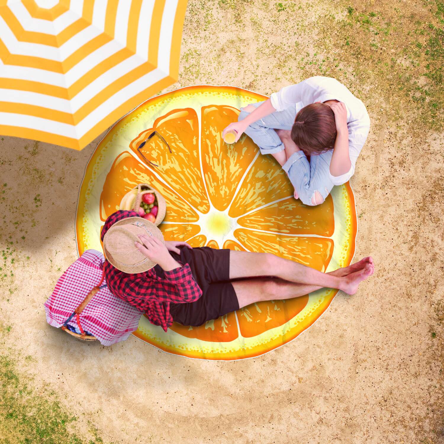 Orange Slice Beach Blanket