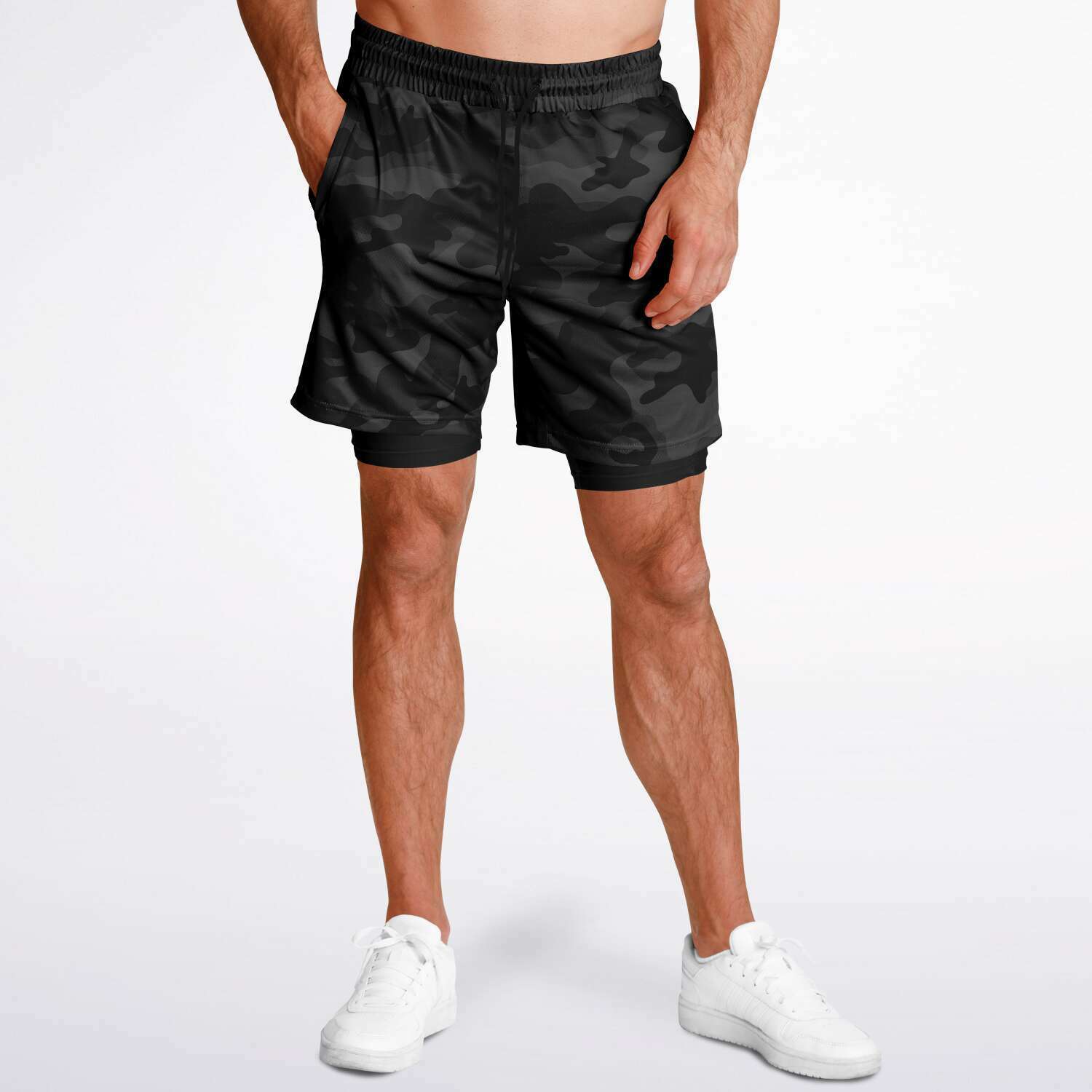 All Black Camo Shorts