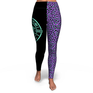 Women's Purple Wild Leopard Cheetah Print High-waisted Yoga Leggings Front