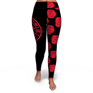 Women's Roses Are Red Valentines High-waisted Yoga Leggings Front