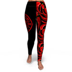 Women's Hot Red Spicy Chili Peppers High-waisted Yoga Leggings Front