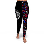 Women's Star Spangled July Fourth Confetti High-waisted Yoga Leggings Front