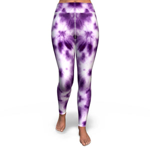 Women's Purple Monotone Tie-Dye High-waisted Yoga Leggings Front