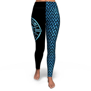 Women's Blue Mother Of Dragons High-waisted Yoga Leggings Front