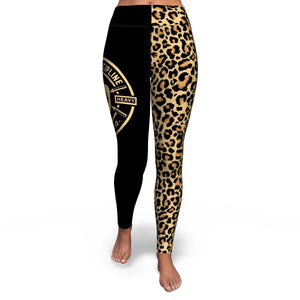 Women's Wild Animal Leopard Print High-waisted Yoga Leggings Front