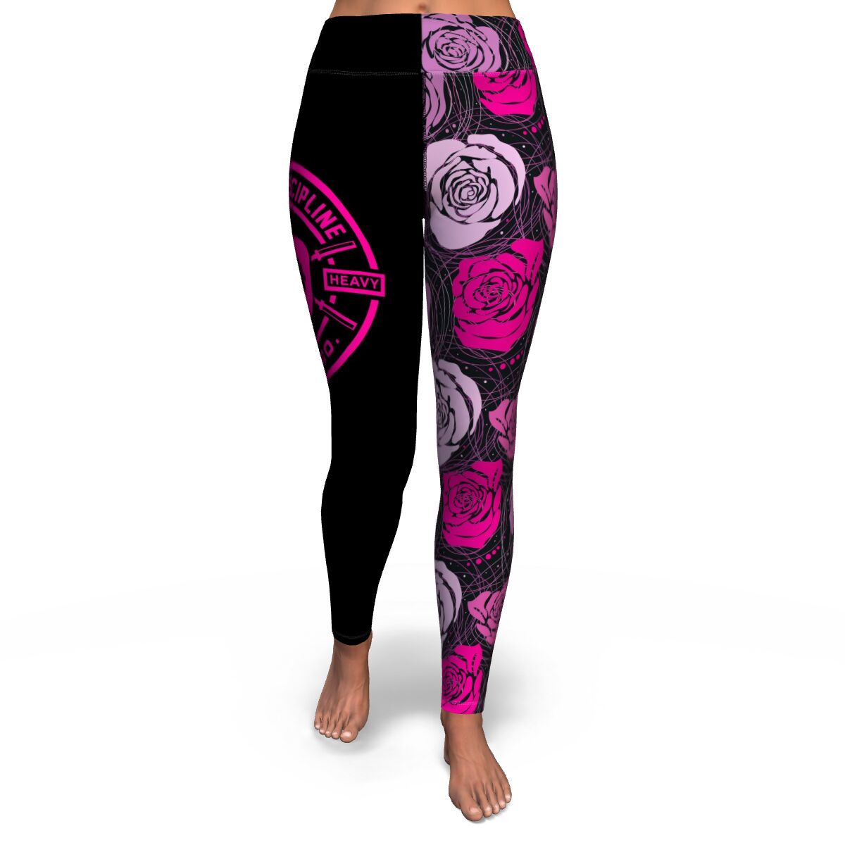 Women's Abstract Roses High-waisted Yoga Leggings Front