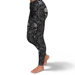 Women's Vintage Gothic Skulls Victorian High-waisted Yoga Leggings