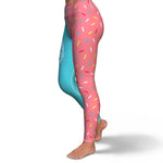 Women's Rainbow Sprinkles Donut High-waisted Yoga Leggings Left