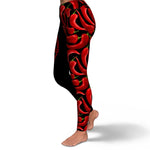 Women's Hot Red Spicy Chili Peppers High-waisted Yoga Leggings