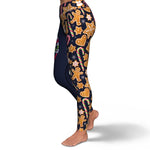 Women's Gingerbread Christmas Cookies Peppermint Candy Canes High-waisted Yoga Leggings