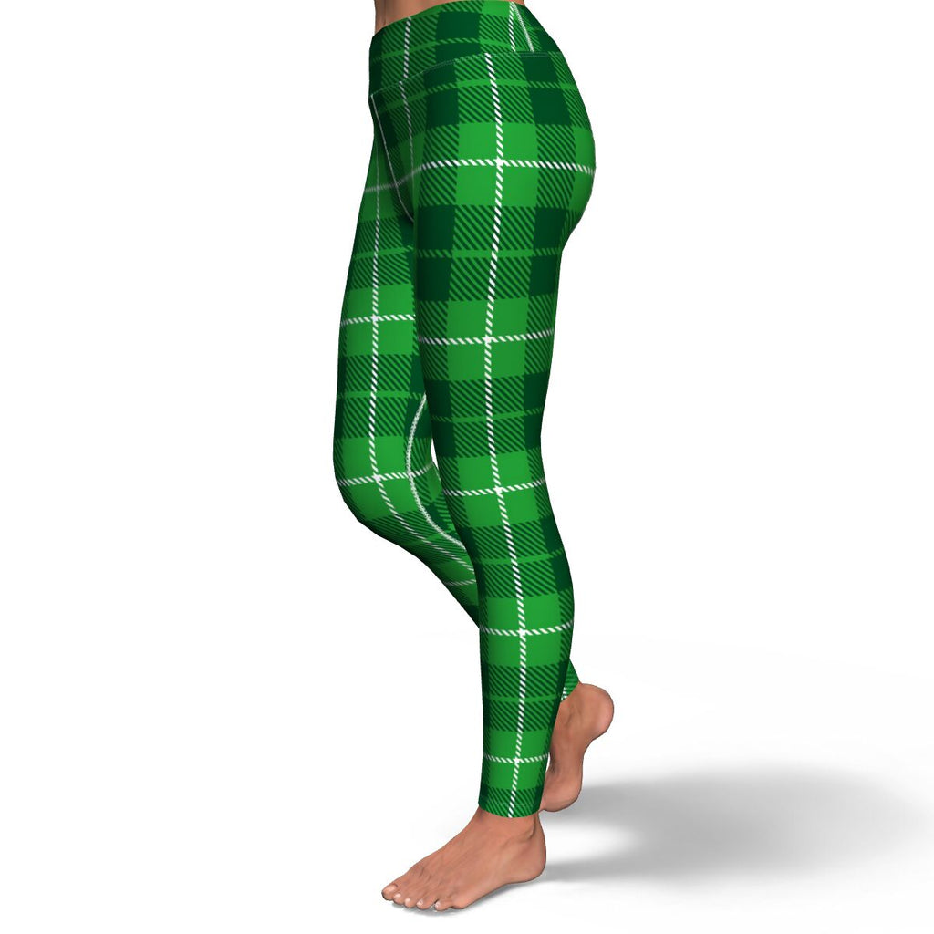 Women's St. Patrick's Day Irish Lass Plaid High-waisted Yoga Leggings