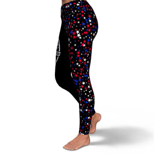 Women's Star Spangled July Fourth Confetti High-waisted Yoga Leggings