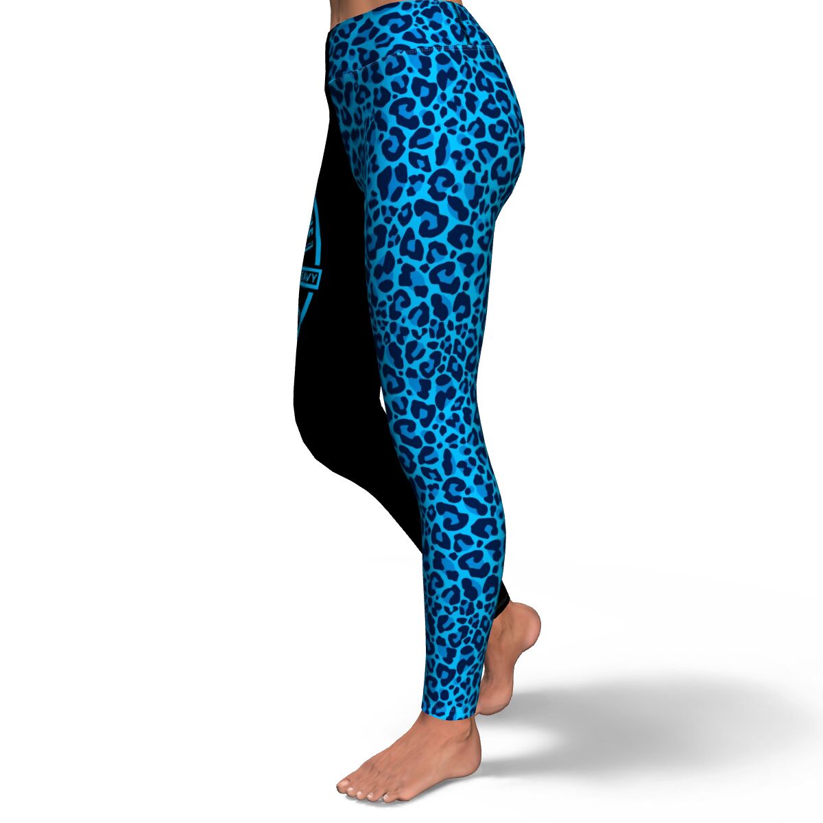Women's Blue Wild Leopard Cheetah Print High-waisted Yoga Leggings