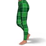 Women's Green St. Patrick's Day Plaid High-waisted Yoga Leggings