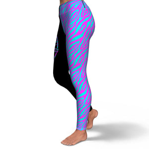 Women's Hot Pink Zebra Animal Print High-waisted Yoga Leggings