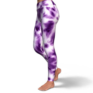 Women's Purple Monotone Tie-Dye High-waisted Yoga Leggings