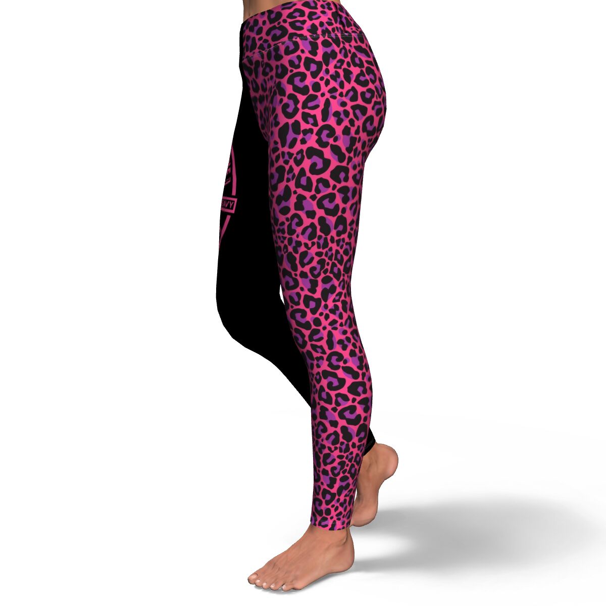Women's Pink Leopard Cheetah Print High-waisted Yoga Leggings