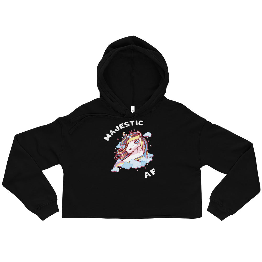 Women's Majestic AF Mythical Unicorn Crop Top Fitness  Hoodie