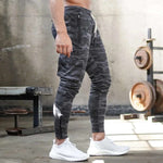 Men's Grey Camouflage Tactical Cargo Multi-pocket Gym Fitness Joggers