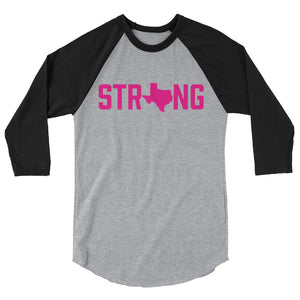 Women's Pink Texas State Home Strong Fitness Gym Raglan TShirt