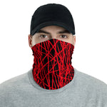 Black Red Graffiti Grunge Lines Multifunctional Headband Neck Gaiter