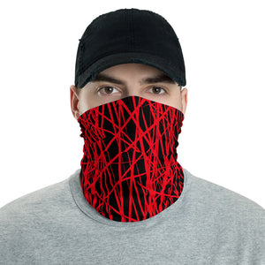 Black Red Graffiti Grunge Lines Multifunctional Headband Neck Gaiter