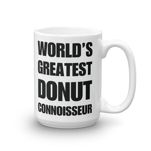 Funny World's Greatest Donut Connoisseur Post Workout Large 15Oz Coffee Mug Left
