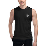 Iron Discipline Unisex ID Mark Logo All Black Muscle Fitness Shirt Male Model One