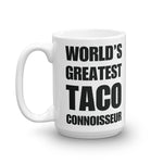 Funny World's Greatest Taco Connoisseur Large 15Oz Coffee Mug Right