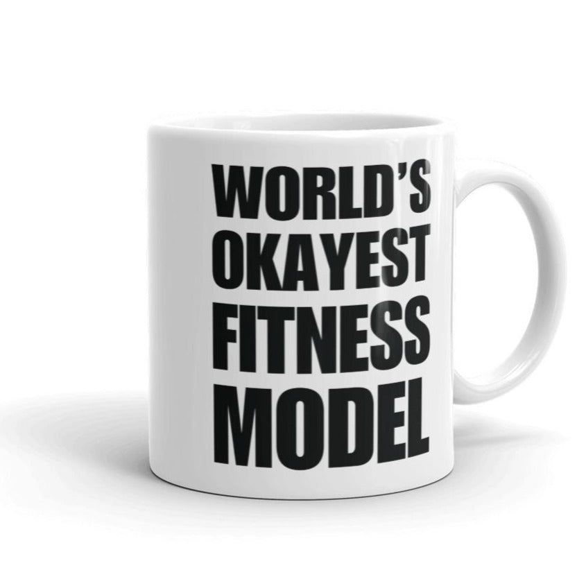 Funny World's Okayest Fitness Model Coffee Mug Small 110z Left