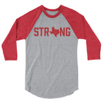 Texas State Home Strong Red Grey WOD Fitness Unisex 3/4 Sleeve Raglan Shirt - 