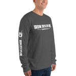 Iron Discipline Classic Horizontal Unisex Long Sleeve Fitness TShirt Right Front Grey