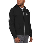 Iron Discipline Unisex All Black Zipper Hoodie Fitness Sweater Right Side Front