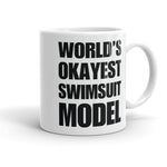 Funny World's Okayest Swimsuit Model Coffee Mug Small 11Oz Left