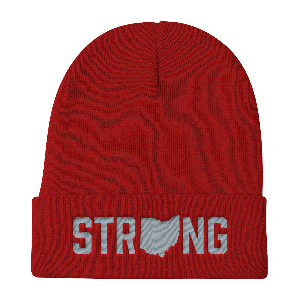 Unisex Ohio State Strong Home WOD Winter Red Grey Cuffed Knit Beanie