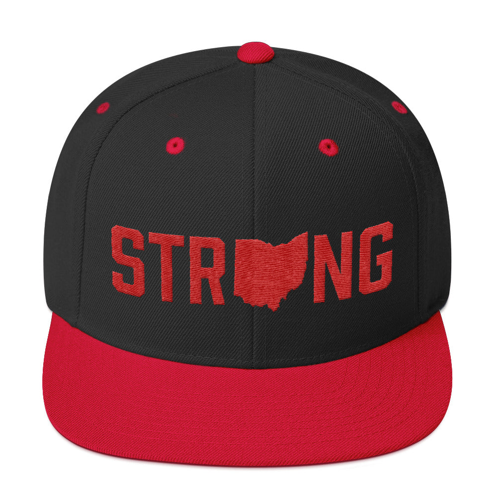 Unisex Ohio State Strong Home Fitness Gym WOD Snapback Black Red Hat