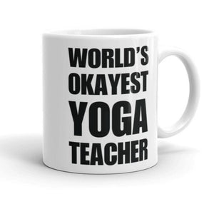 Funny World's Okayest Yoga Teacher Small 11Oz Coffee Mug Left