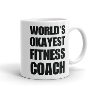 Funny World's Okayest Fitness Coach Small 11Oz Coffee Mug Left