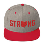 Unisex Ohio State Strong Home Fitness Gym WOD Snapback Grey Red Hat