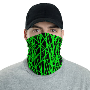 Green Graffiti Grunge Lines Multifunctional Headband Neck Gaiter