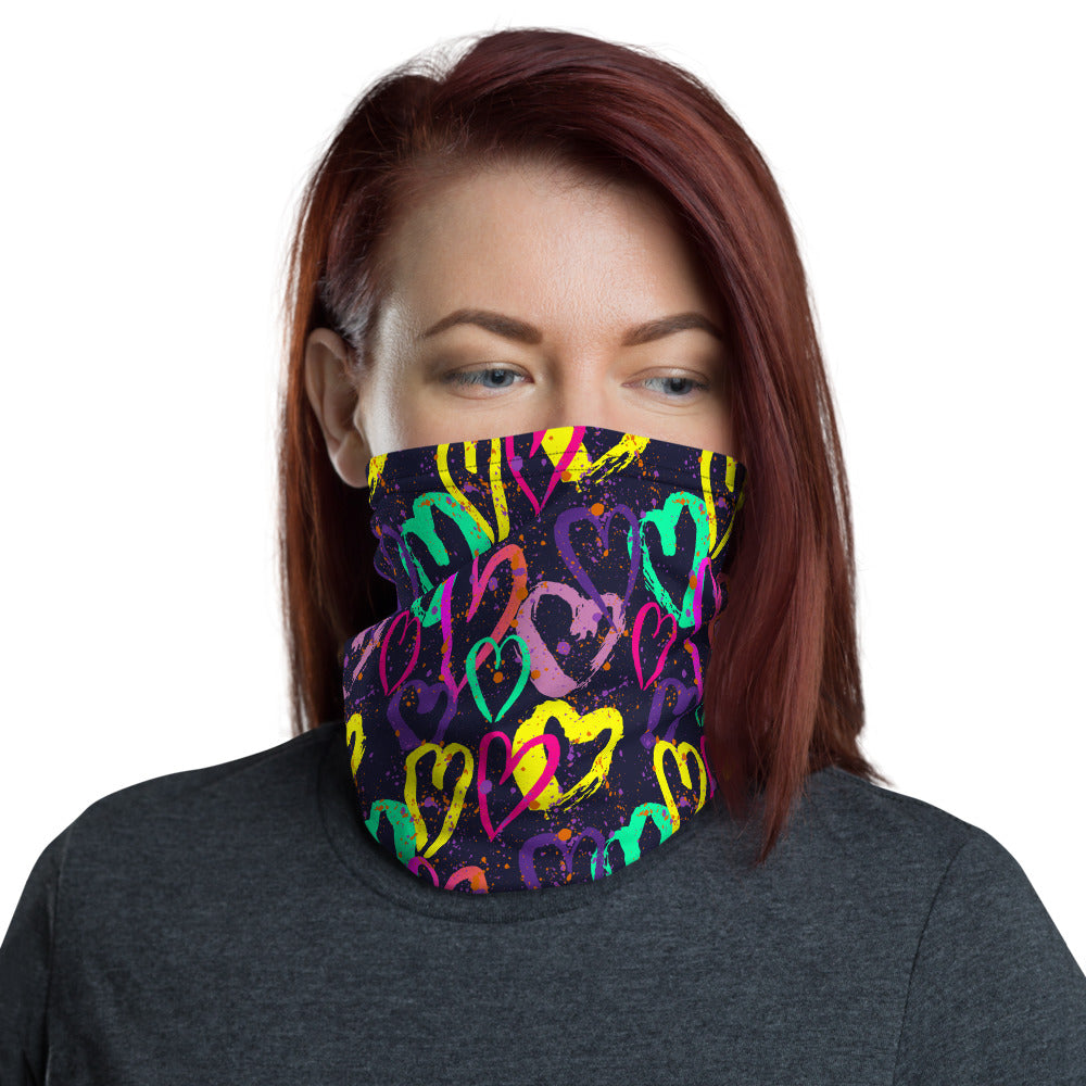 Retro 80s Graffiti Neon Hearts Multifunctional Headband