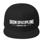 Unisex Iron Discipline Horizontal Logo Gym WOD Snapback Black Hat 