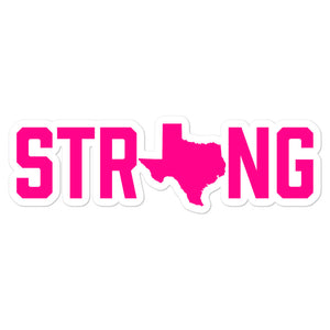 Pink Texas State Strong Vinyl Die-Cut Car Bumper Sticker Large