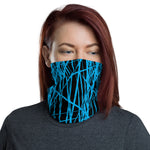 Black Blue Graffiti Grunge Lines Multifunctional Headband Neck Gaiter